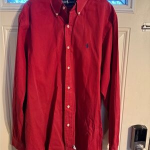 Ralph Lauren VINTAGE Men's Vibrant Red Button Down Shirt